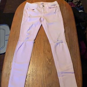 Light pink skinny jeans